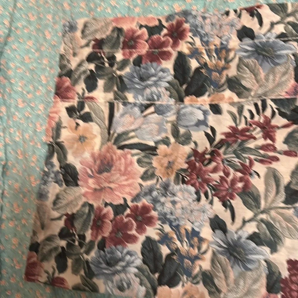 Curtain Floral Valance with Pink & Blue Spring Colors